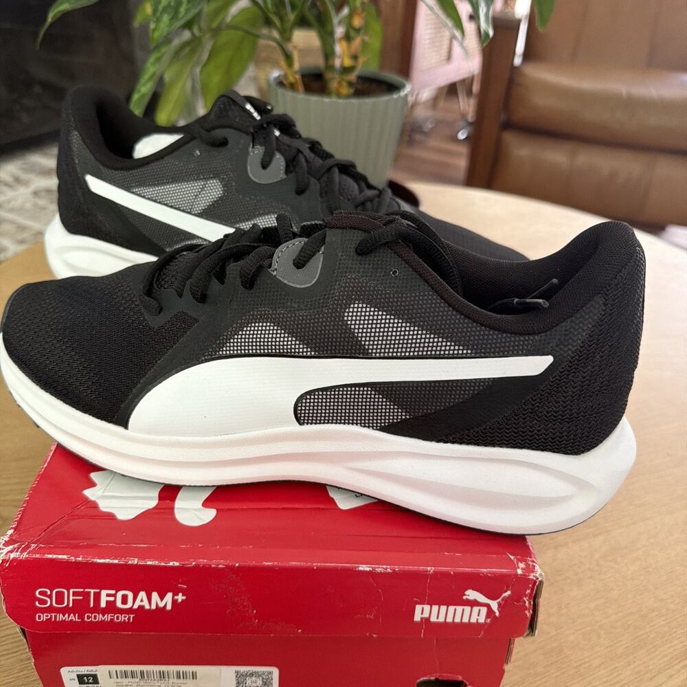 Puma Twitch Runner Mens 12 Black Asphalt Running Shoes 376925-01